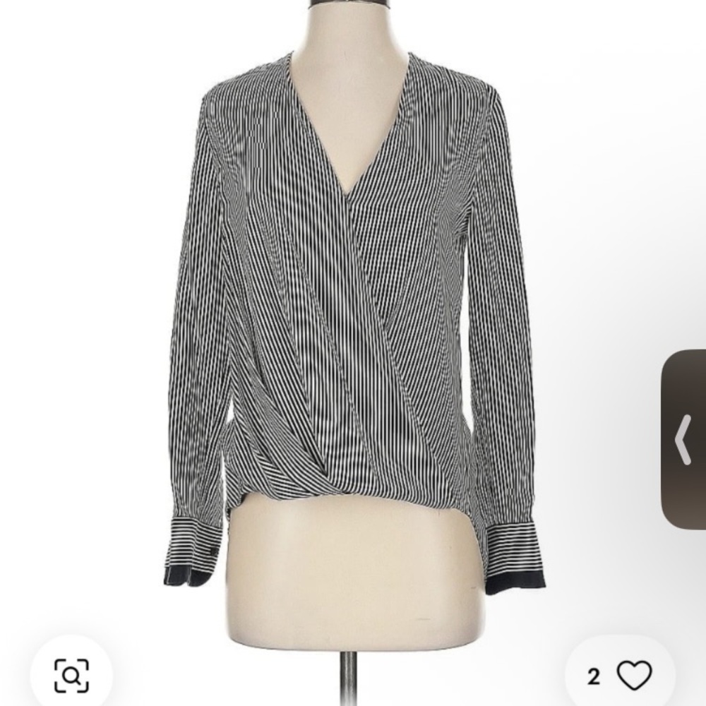 Rag & Bone Victor Cover Fitted Long Sleeve Blouse